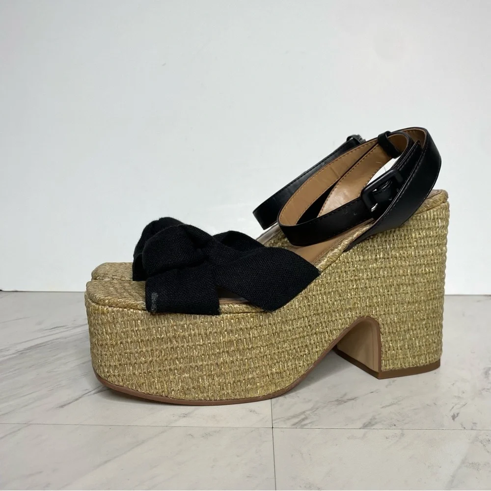 Sam Edelman Theresa Espadrille Platform Square Toe Heeled Sandal 9 1/2 M